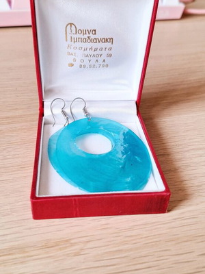 Earrings new, 925 silver with turquoise