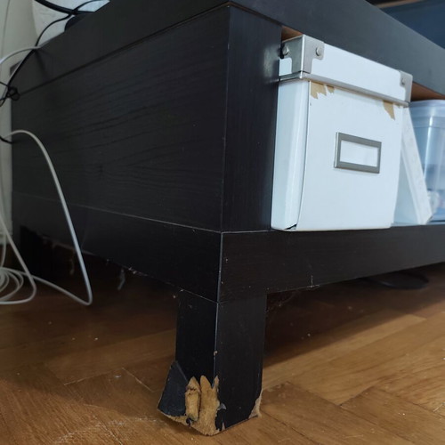 TV stand used, black with large storage space