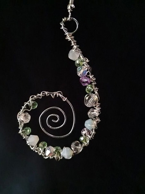 Spiral earrings with crystals and 925 silver made to order