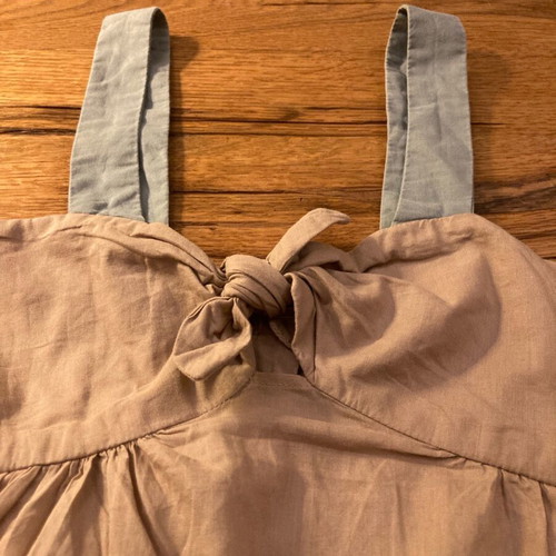 Kookai linen top medium like new, beige with turquoise details