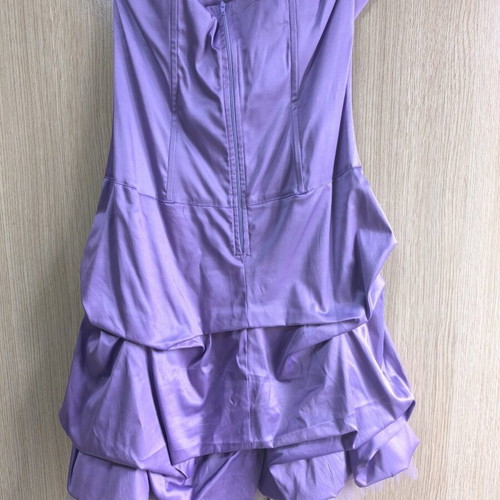 Purple strapless evening dress like new with free pashmina