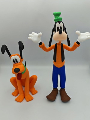 3D Printed Goofy & Pluto Figures New, Handmade Assembly
