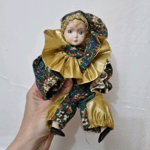 Porcelain Harlequin doll like new