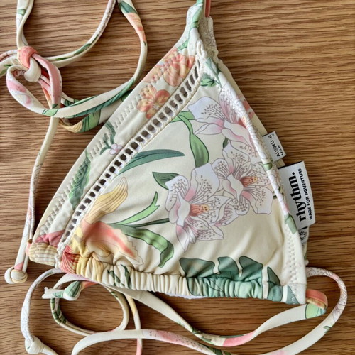 Rhythm floral triangle bikini top size S like new, multicolor