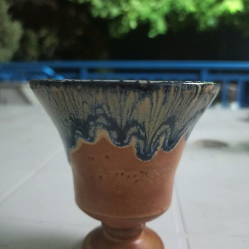 Pythagoras cup like new, clay with ancient Greek design