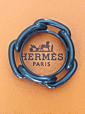 Hermes δαχτυλίδι φουλαρίου κεραμικό γκρι ανθρακί 44mm σαν καινούργιο