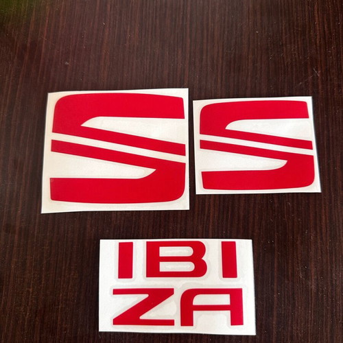 Seat Ibiza emblem new, red sticker for front and back