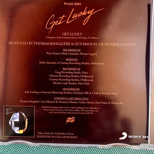 Daft Punk Get Lucky CD single like new, electronic