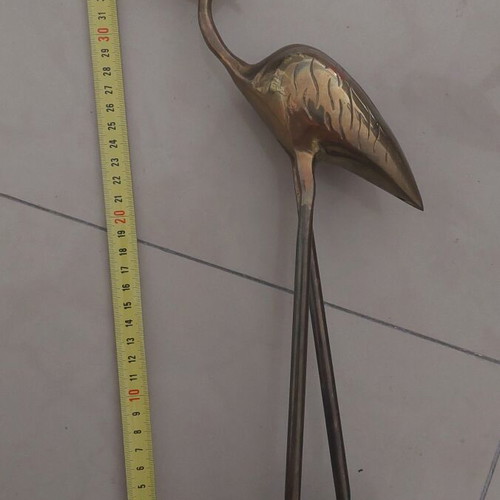 Metal decorative heron 34cm tall like new