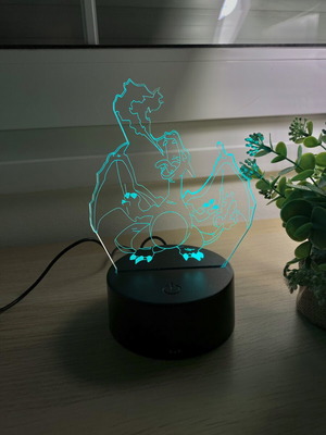 Pokemon Charizard Hologram Lamp new with color change
