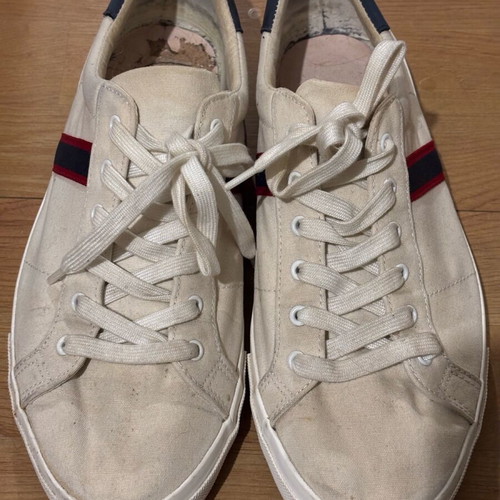 Canvas men's shoes used, white, size 45
