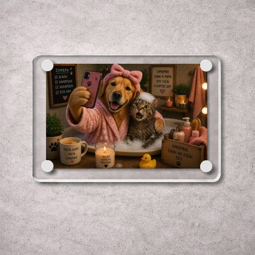 Acrylic Spa Selfie Pets Fridge Magnet new