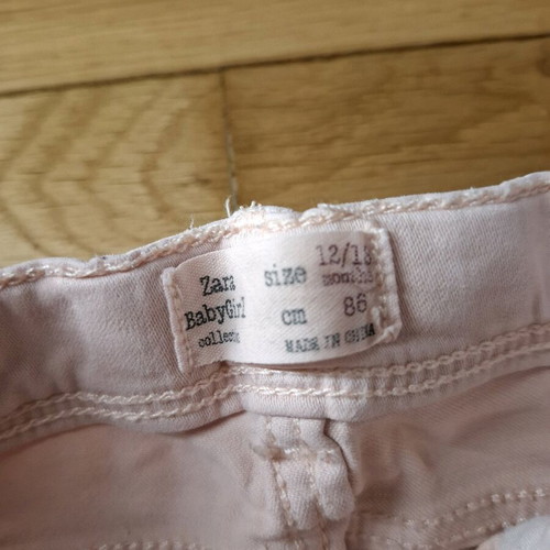 Pink baby Zara jeans like new, size 86/12-18 months