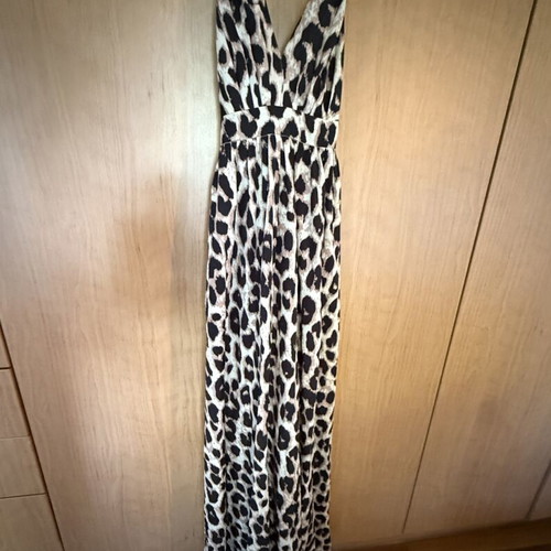 Leopard animal print long dress like new, size M fits L