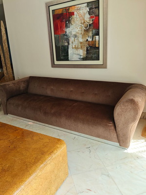 Αυθεντικοί καναπέδες Fendi Casa Orione 3θέσιοι σαν καινούργιοι, καφέ, 2 τεμ.