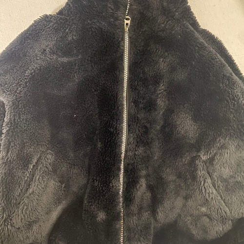 Pull & Bear black medium fur jacket like new
