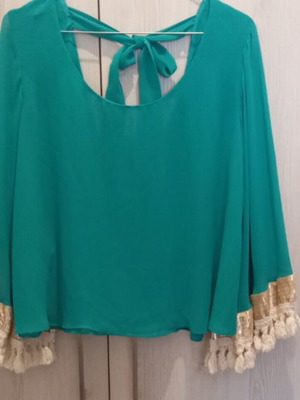 Boho turquoise blouse BSB new