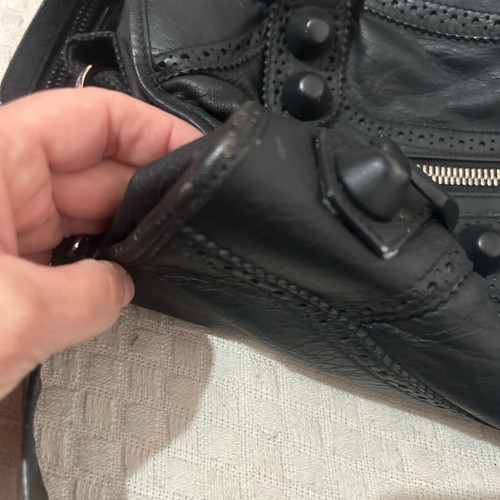 Balenciaga handbag used with long shoulder strap and company mirror
