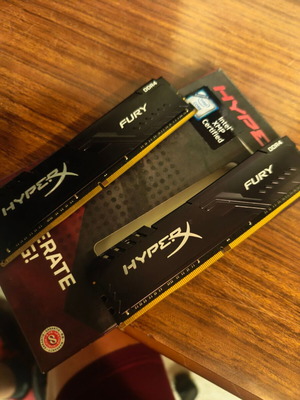 HyperX Fury DDR4 32GB RAM with 2x16GB modules 3200 speed for desktop, like new
