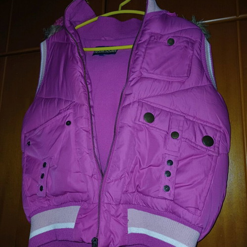 Fuchsia Sleeveless Jacket used, size Medium-Large