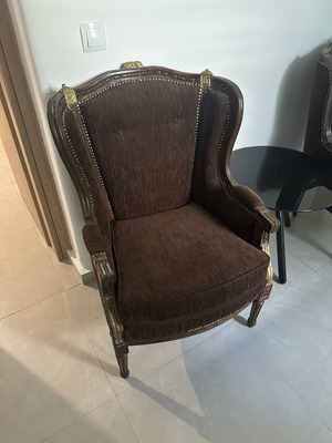Armchair used with carved wooden frame