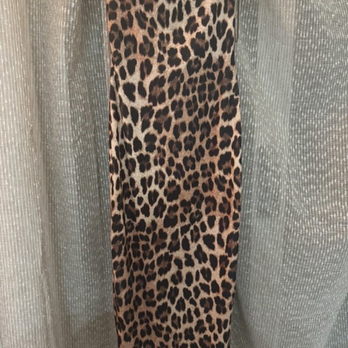 Leopard Print Dress long with slit one size new by Abysse