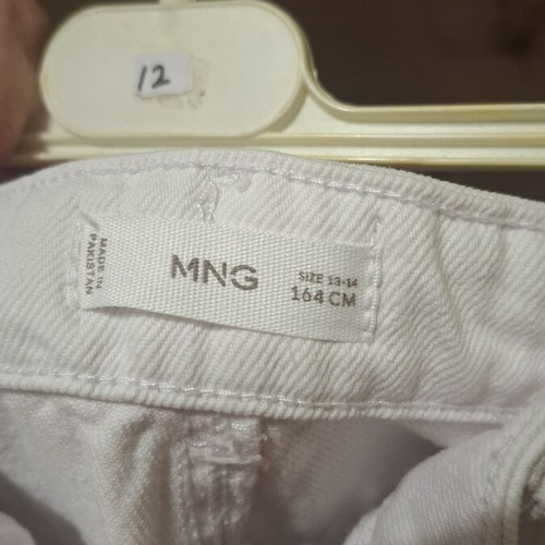 Mango girls' white jeans like new with adjustable waist