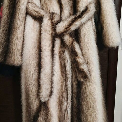 Synthetic fur new, black and white, size XS