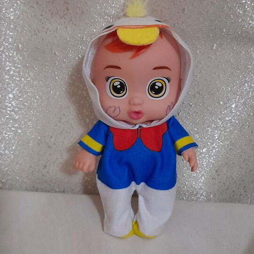 Interactive baby dolls used, set of 2 with Minnie Mouse and Donald Duck costumes