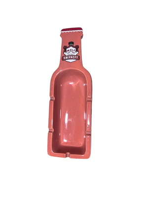 Smirnoff Mule ashtray used, ceramic bottle-shaped