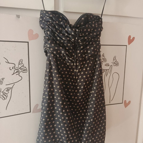 H&M strapless polka dot midi dress, size L