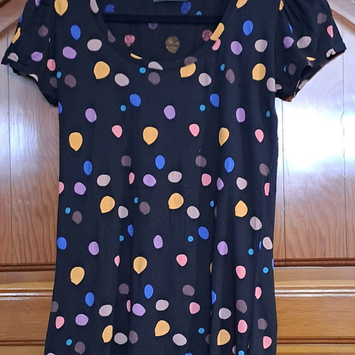 Numph Dotty Elephant polka dot T-shirt, size L, black