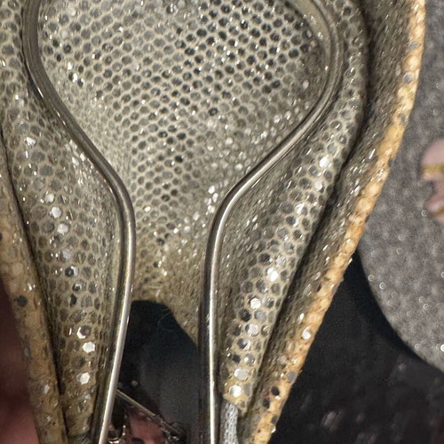 Evening handbag like new in champagne color with chain