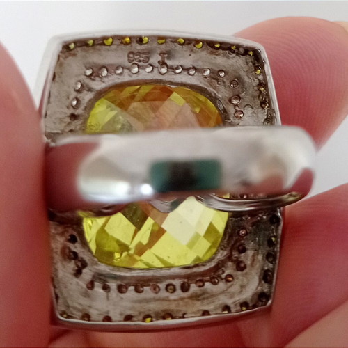 Statement silver 925 ring with citrine, new