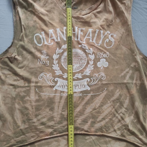 Old Navy Irish Themed Tie Dye Bleached Reworked Muscle Tee refurbished
