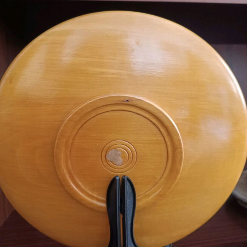 Handmade wooden decorative plate from Romania like new, 26 cm diameter