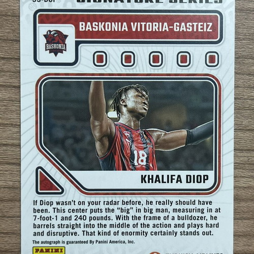 Panini Donruss Euroleague Basketball Signature Series Khalifa Diop autograph 2023-24 like new