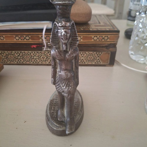 Bronze Pharaoh Figurine, Egyptian style metal decoration
