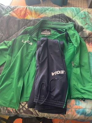 Legea set like new, jacket and pants black and green, size M