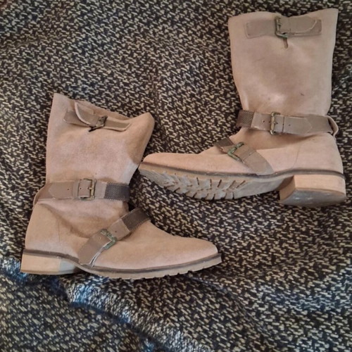 Bershka beige ankle boots used, size 37
