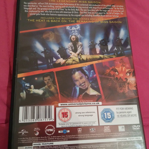 Miss Saigon DVD like new, adventure romance, 2 discs, subbed