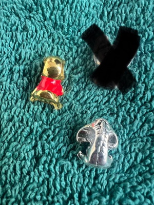 Charms σαν καινούργια, συμβατά για βραχιόλια Pandora, χρυσαφί και ασημί