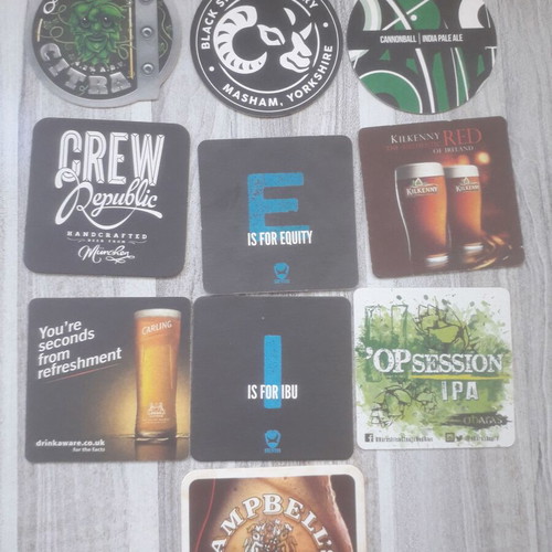 Beer Coasters set No 3 used with signs of wear