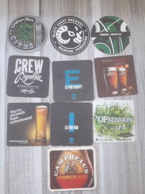 Beer Coasters set No 3 used with signs of wear