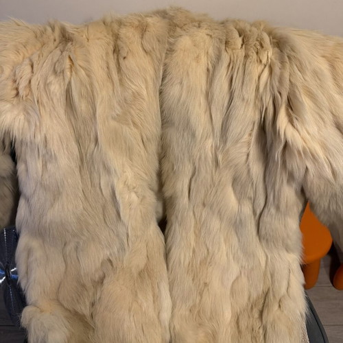 Mink fur coat like new, size M, white and brown
