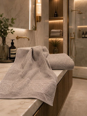 Premium Rawfa Textile Bath Towel 100% Egyptian Cotton Taupe