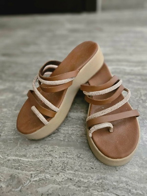 Flatform used, brown platform sandals size 36