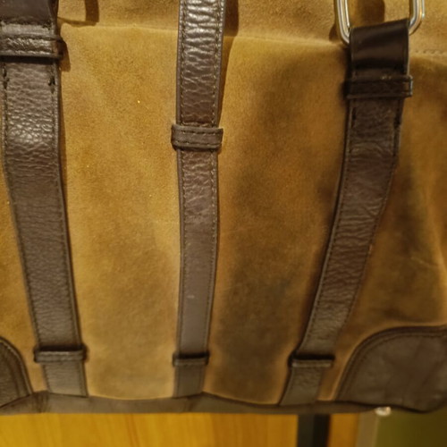 Zara leather handbag used, beige and brown
