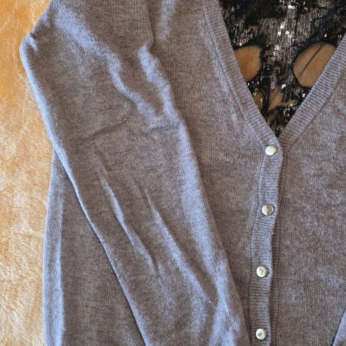 Beige cardigan with skull like new