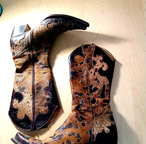 Vintage Δερμάτινες Καουμπόικες Μπότες με Pony Skin